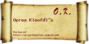 Oprea Kleofás névjegykártya
